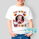 چاپ و خرید تیشرت تولد طرح هلو کیتی و عکس دلخواه شما کد4