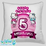 سفارش چاپ کوسن برای تولد با طرح هلو کیتی کد2