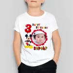 چاپ تیشرت تولد با تم میکی موس با عکس کودک شما کد3