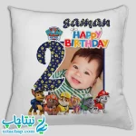 چاپ و خرید کوسن هدیه سگ های نگهبان با چاپ عکس کودک