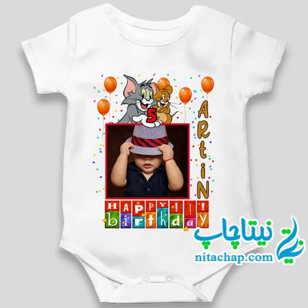 سرهمی تولد تام و جری با عکس کودک کد2